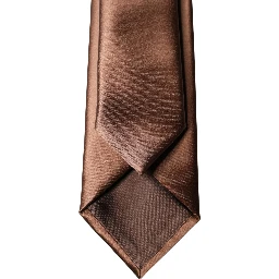 Brown Satin 100% Silk Wide Adjustable Men Necktie Tie