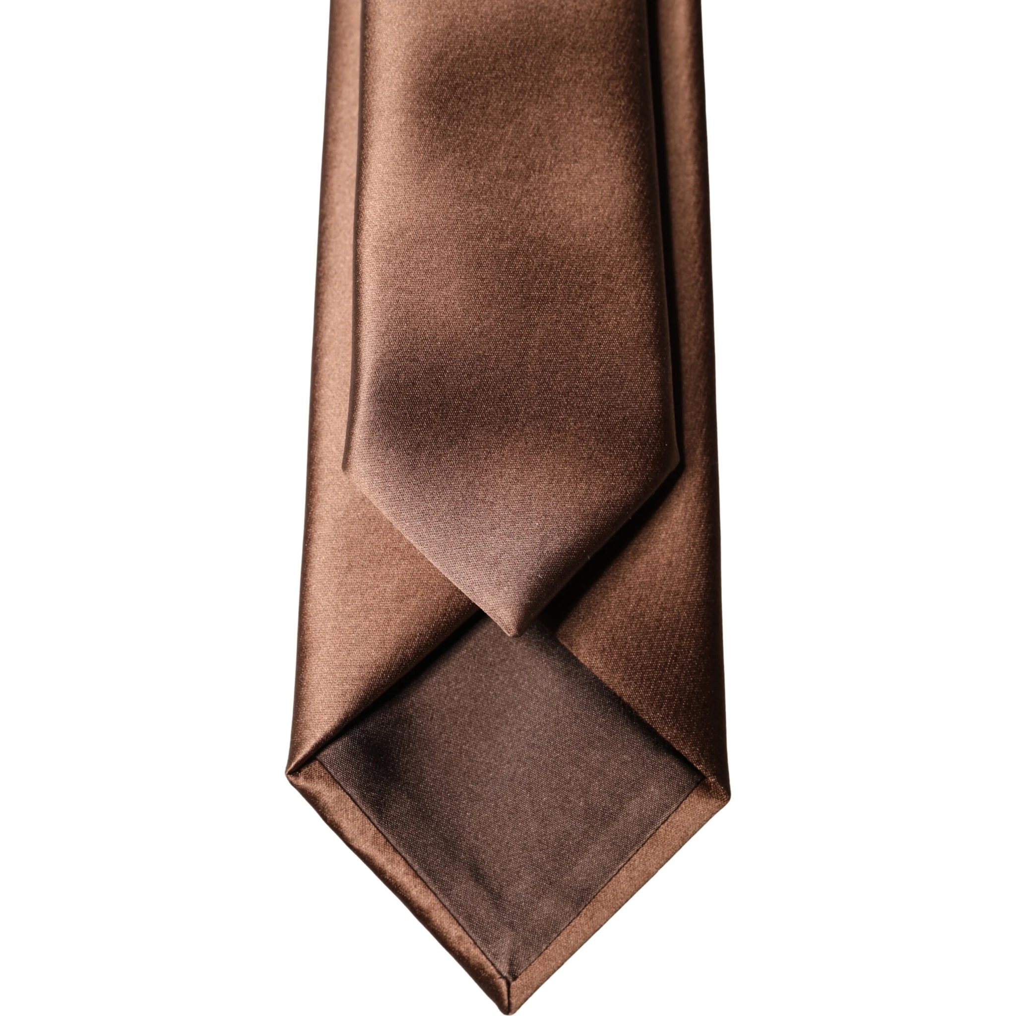 Brown Satin 100% Silk Wide Adjustable Men Necktie Tie