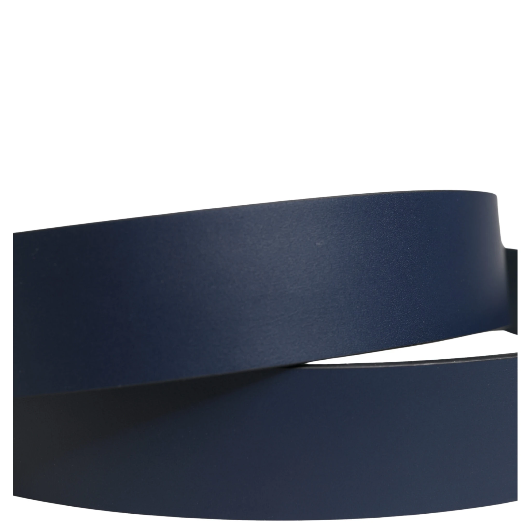 Blue Leather Logo Metal Buckle Men Belt