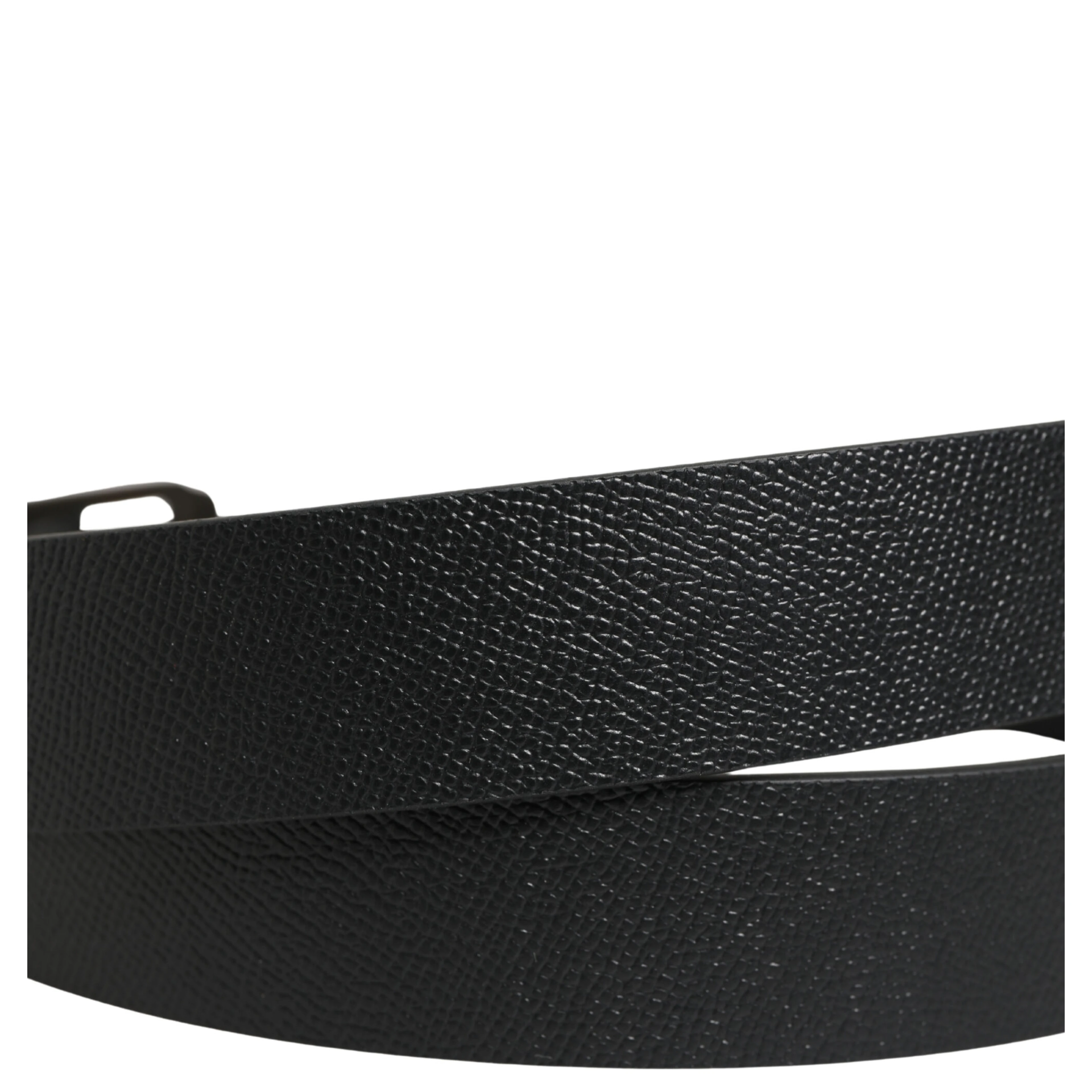 Black Calf Leather Gold Metal Buckle Belt