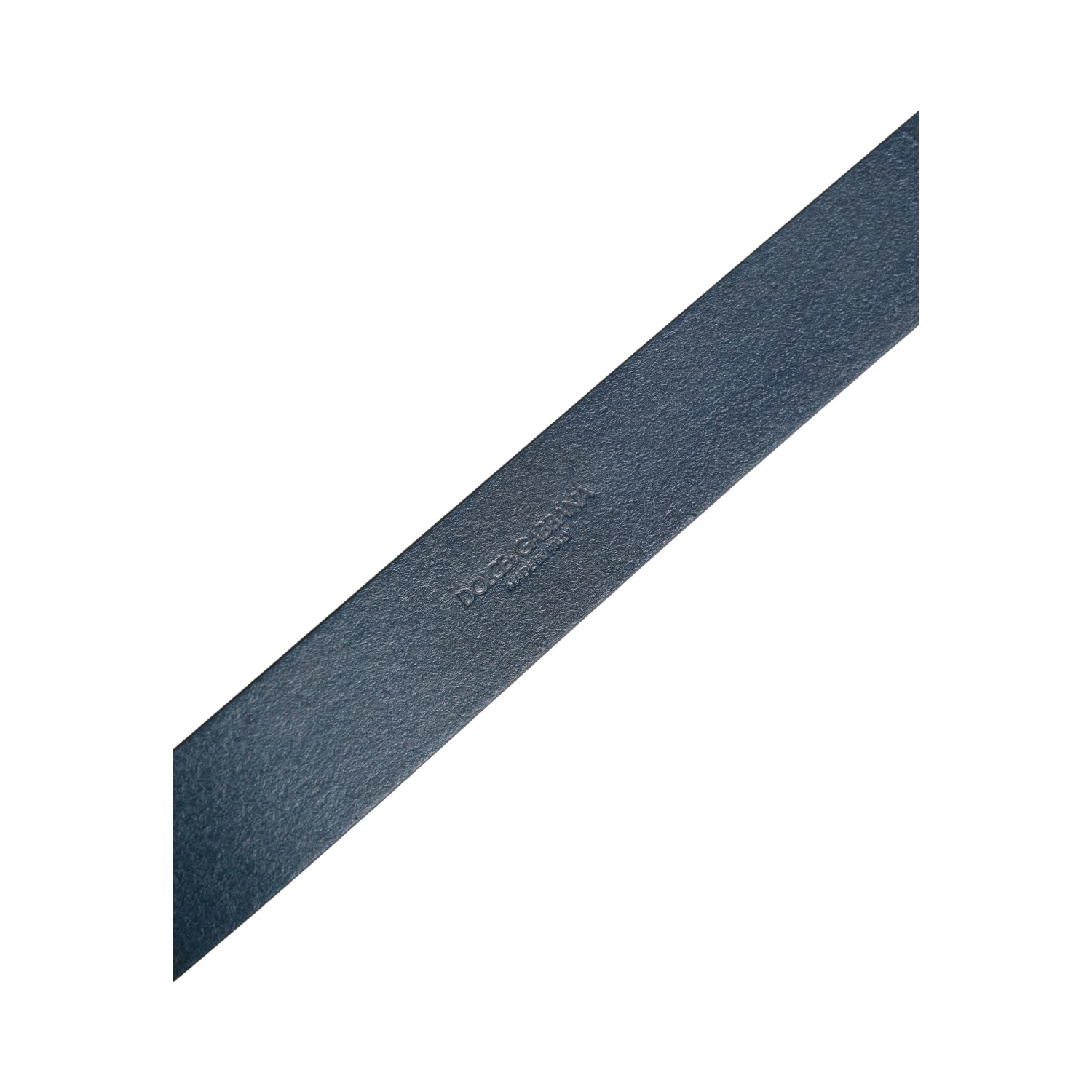 Blue Leather Logo Metal Buckle Men Belt