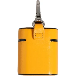 Case Yellow Calf Leather Logo Flip Holder Strap Airpods