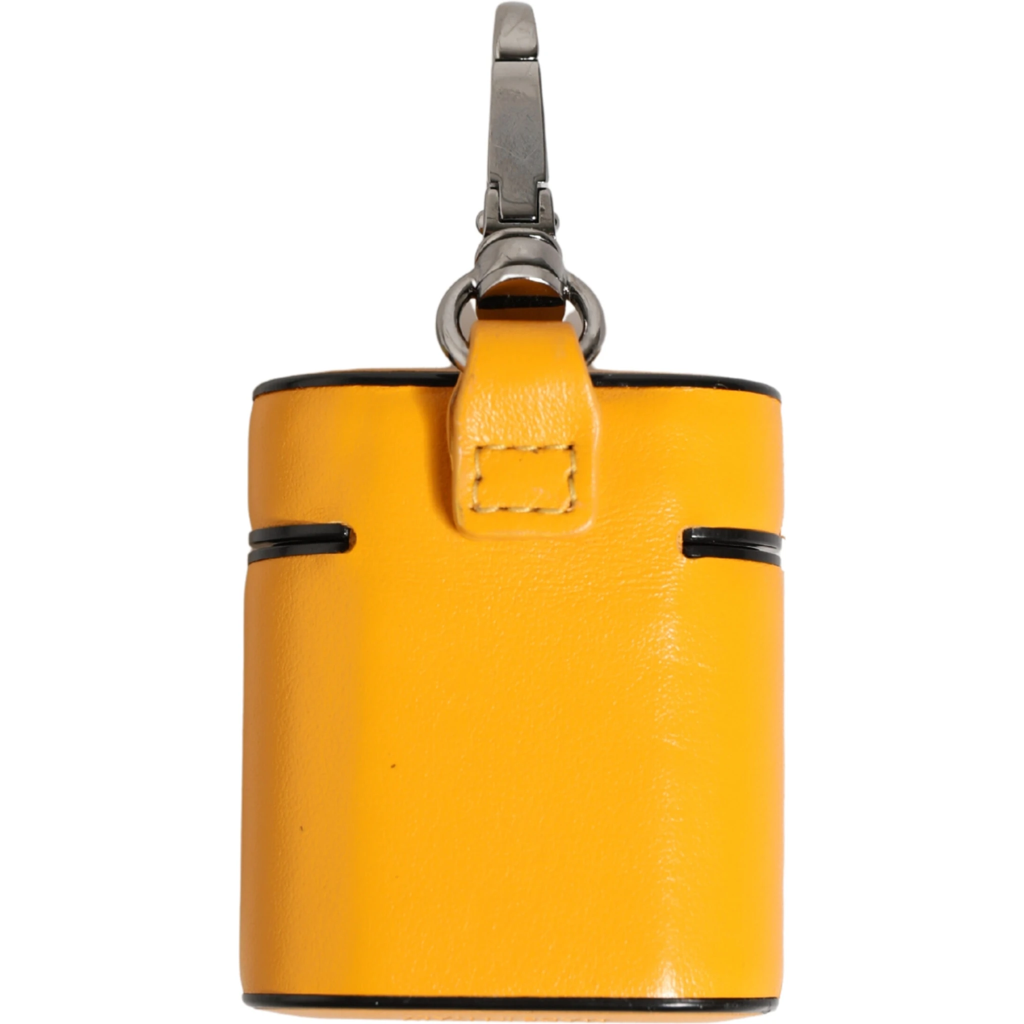 Case Yellow Calf Leather Logo Flip Holder Strap Airpods