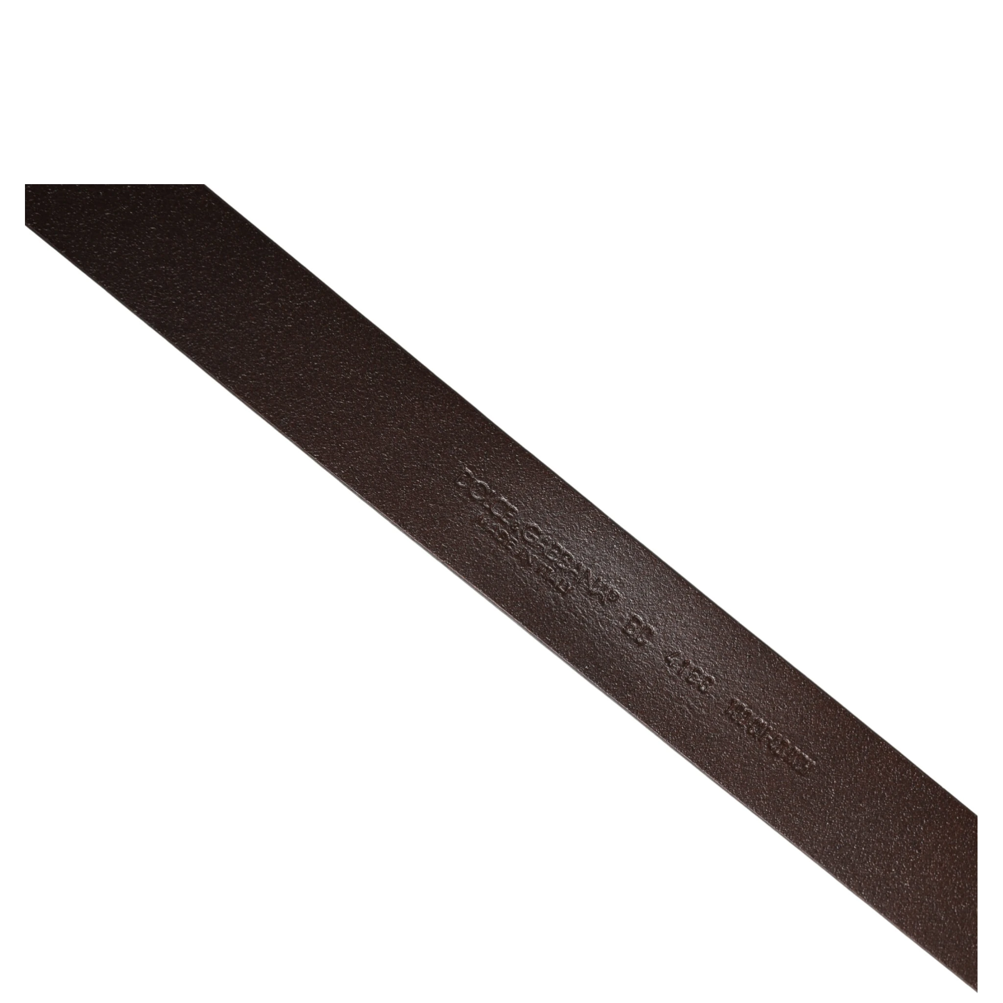 Brown Leather Logo Metal Buckle Men Belt