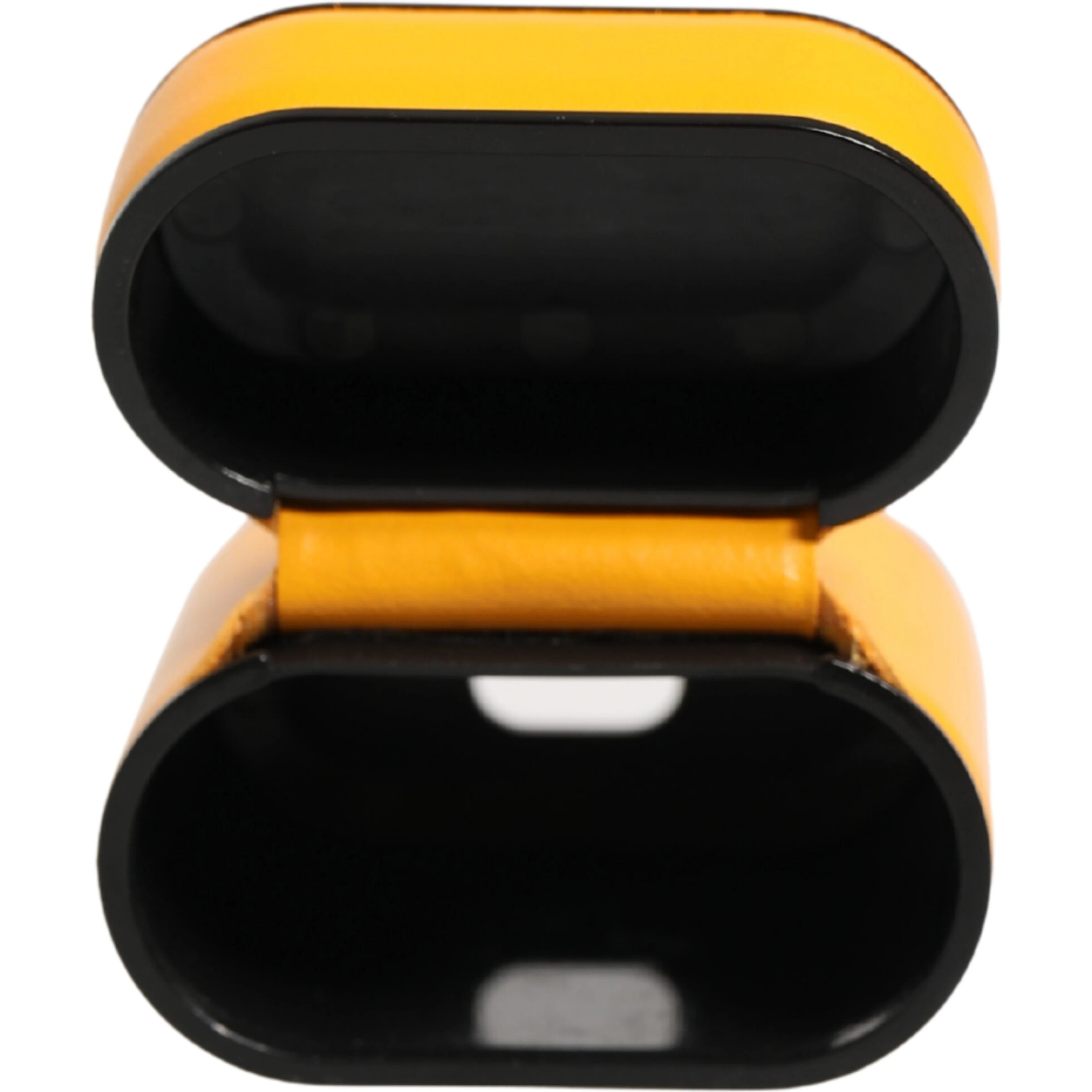 Case Yellow Calf Leather Logo Flip Holder Strap Airpods