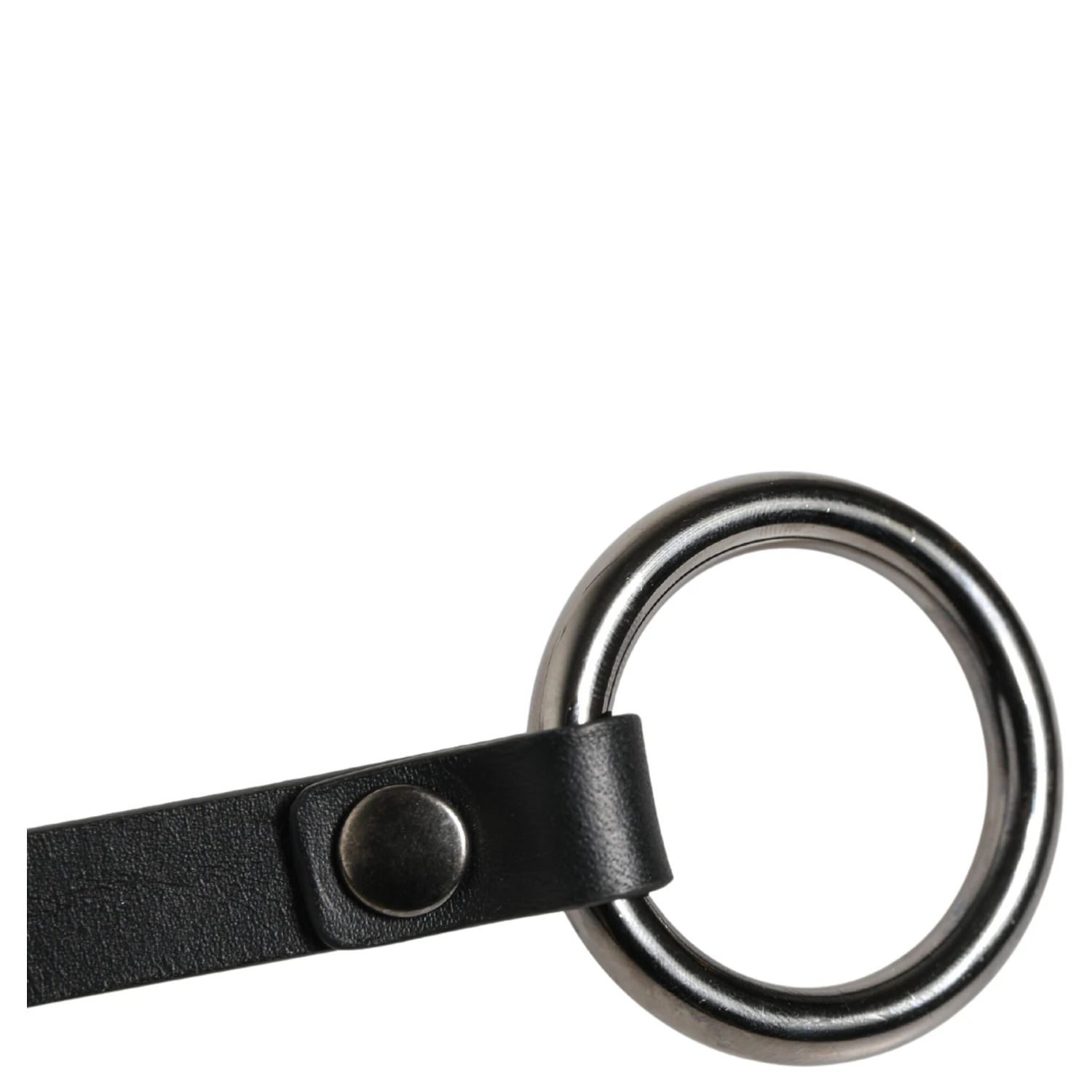 Black Leather Silver Chain Waist Men Belt