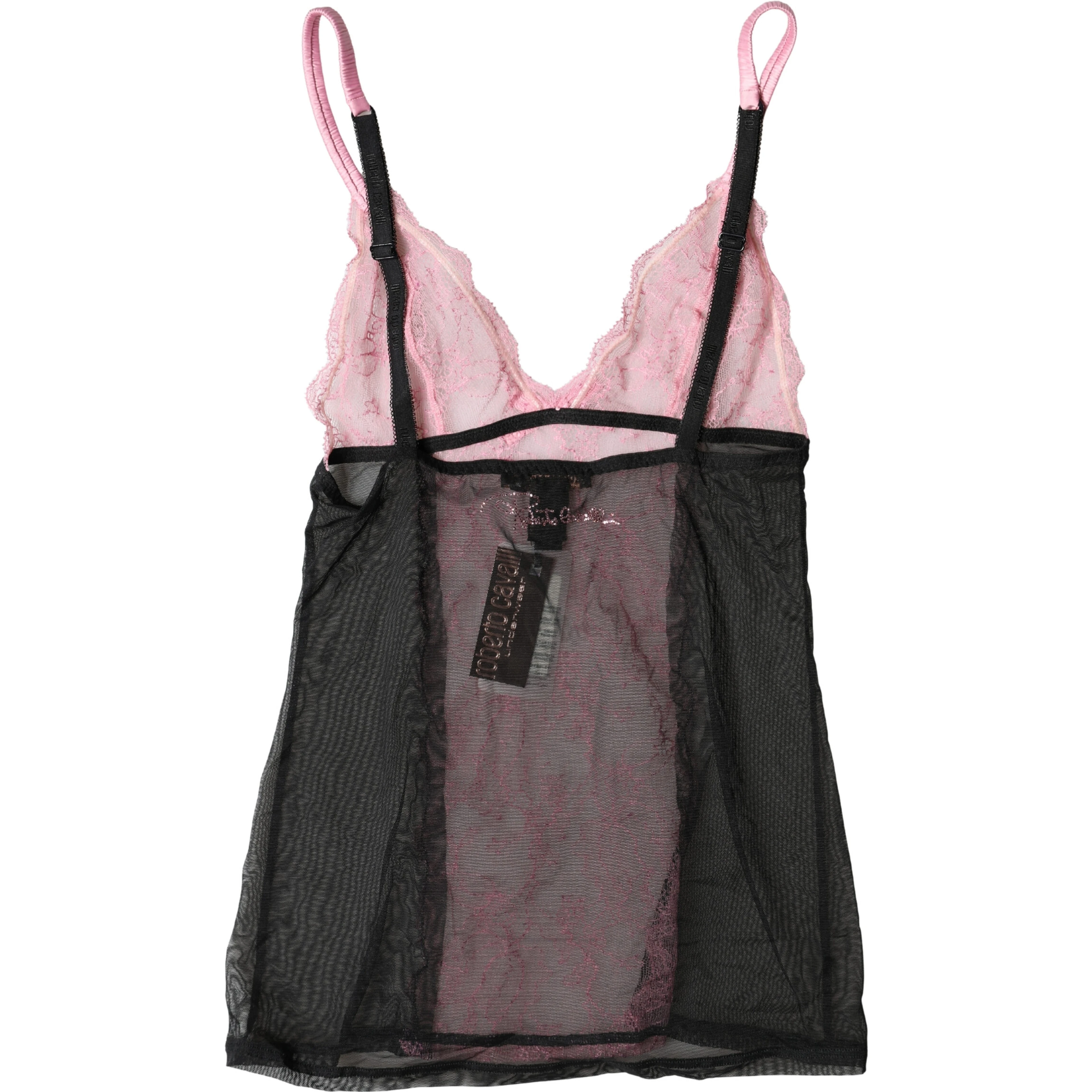 Black Pink Floral Lace Lingerie Top Underwear
