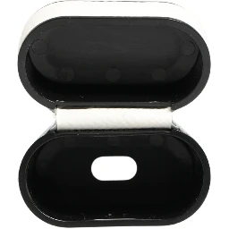 White Calf Leather Logo Flip Holder Strap Airpods Case
