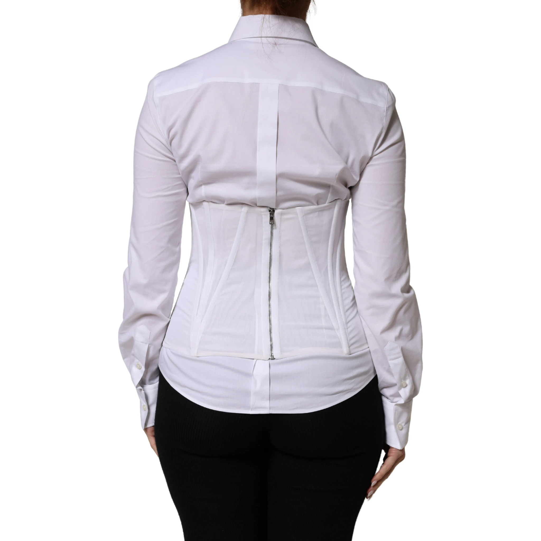 White Polyamide Waist Cincher Bustier Corset Top