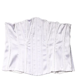 White Polyamide Waist Cincher Bustier Corset Top