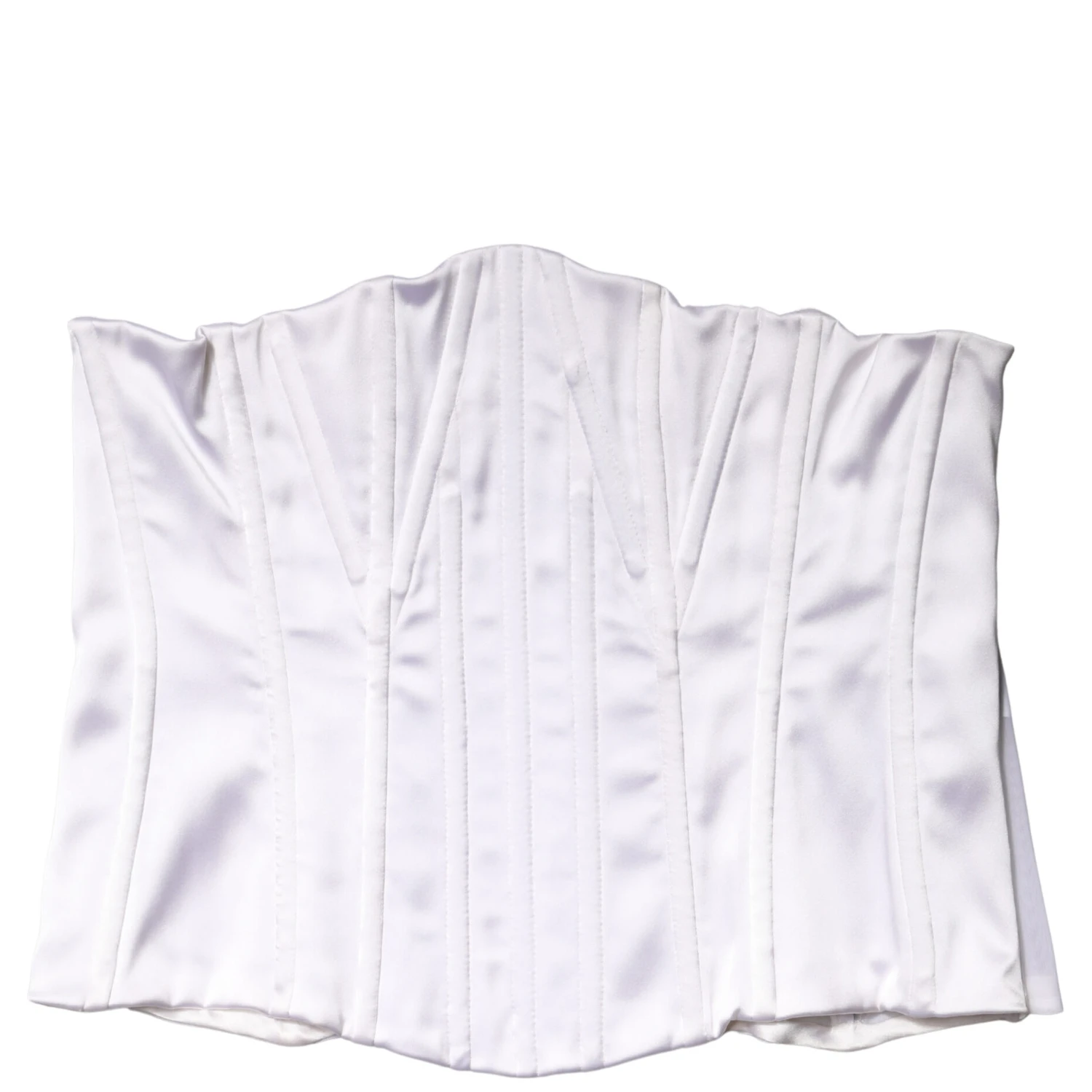 White Polyamide Waist Cincher Bustier Corset Top