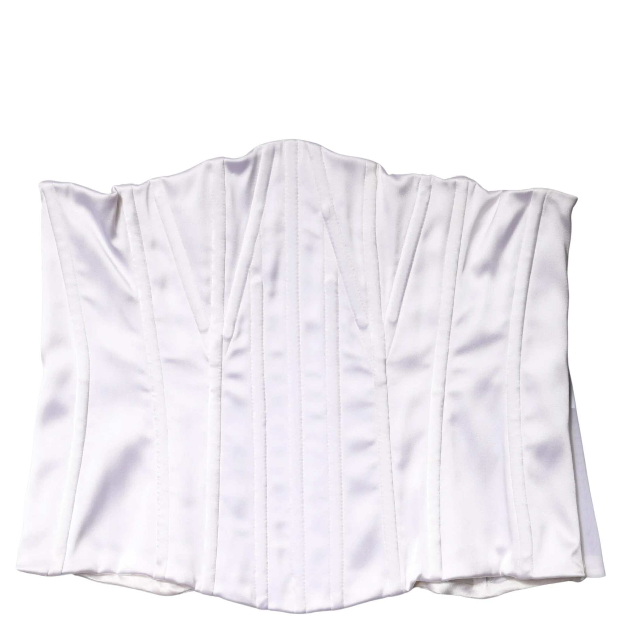 White Polyamide Waist Cincher Bustier Corset Top