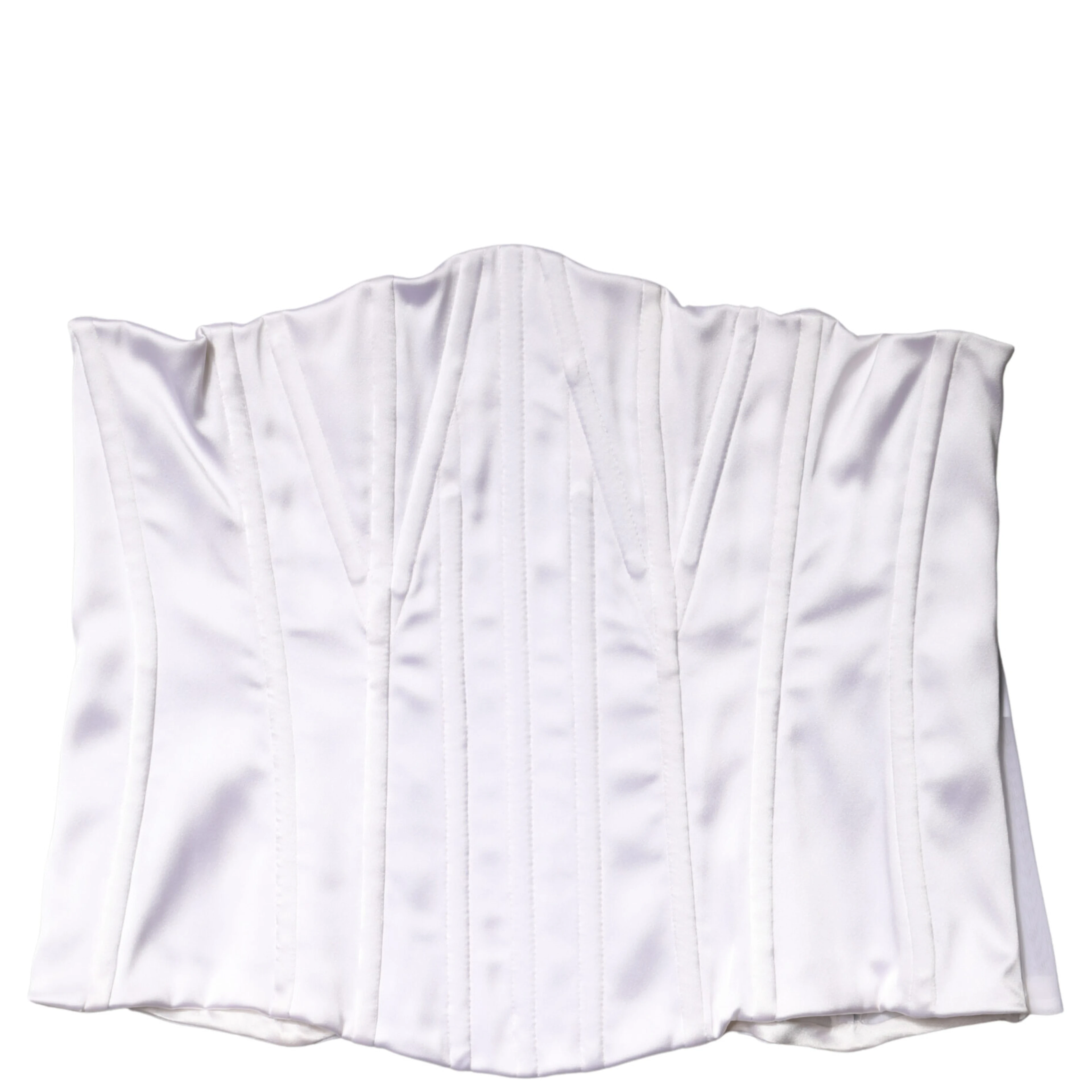 White Polyamide Waist Cincher Bustier Corset Top