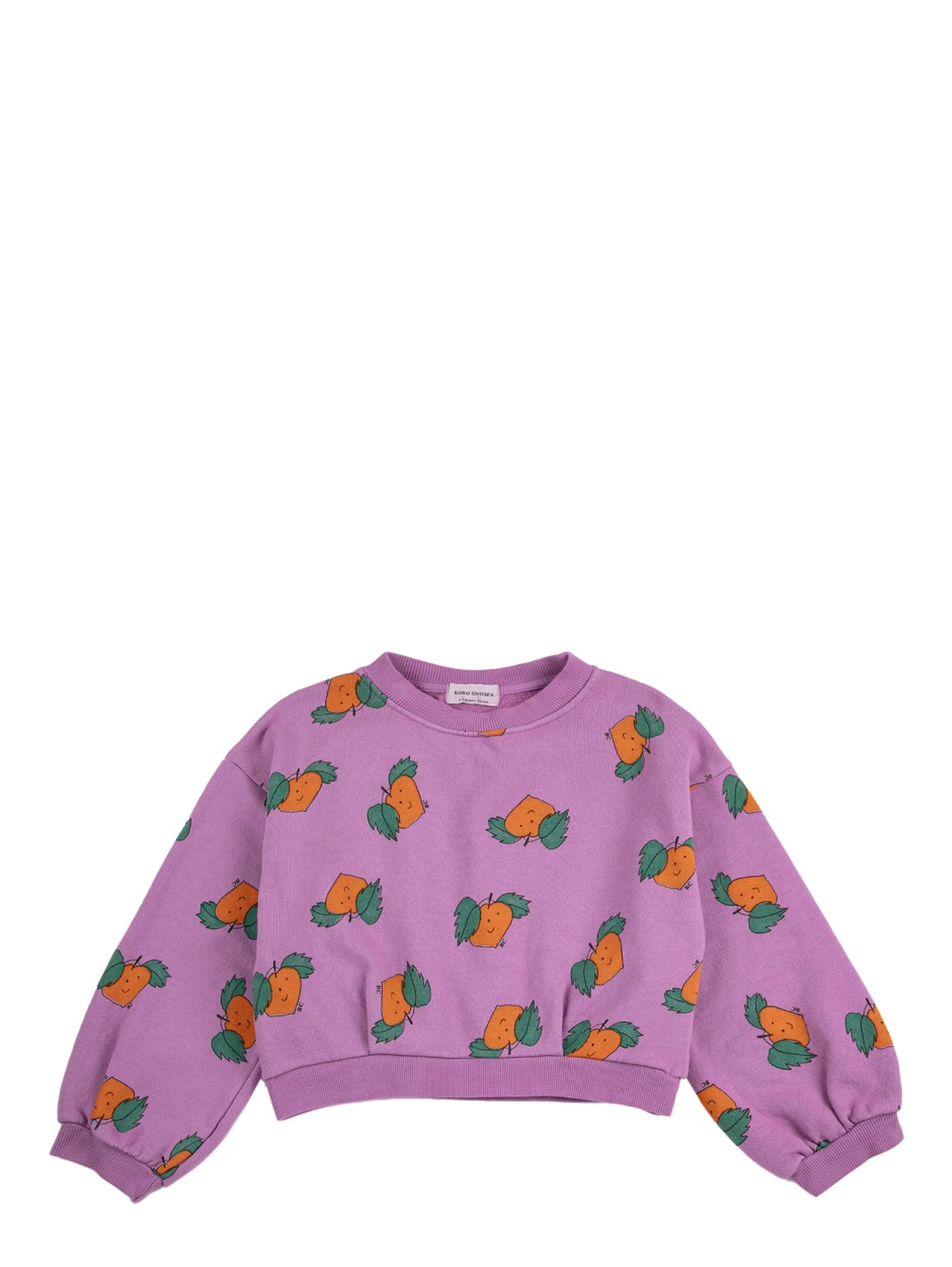 tangerine all over cropped sweatshirt