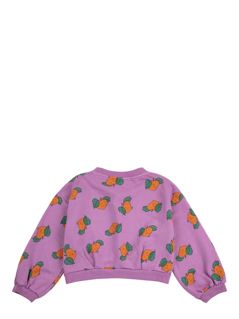 tangerine all over cropped sweatshirt