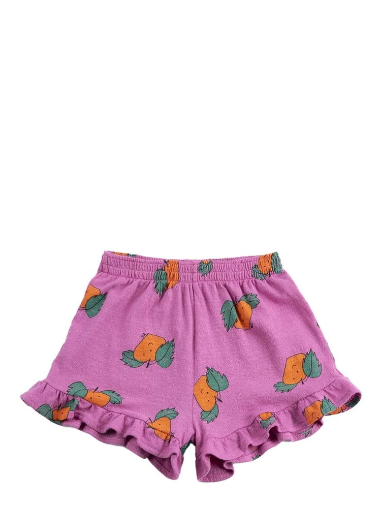 tangerine all over ruffled shorts