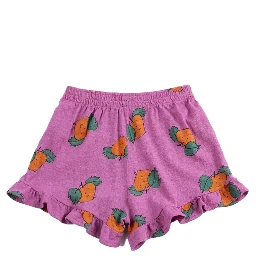 شورت قصير مكشكش بلون اليوسفي بالكامل