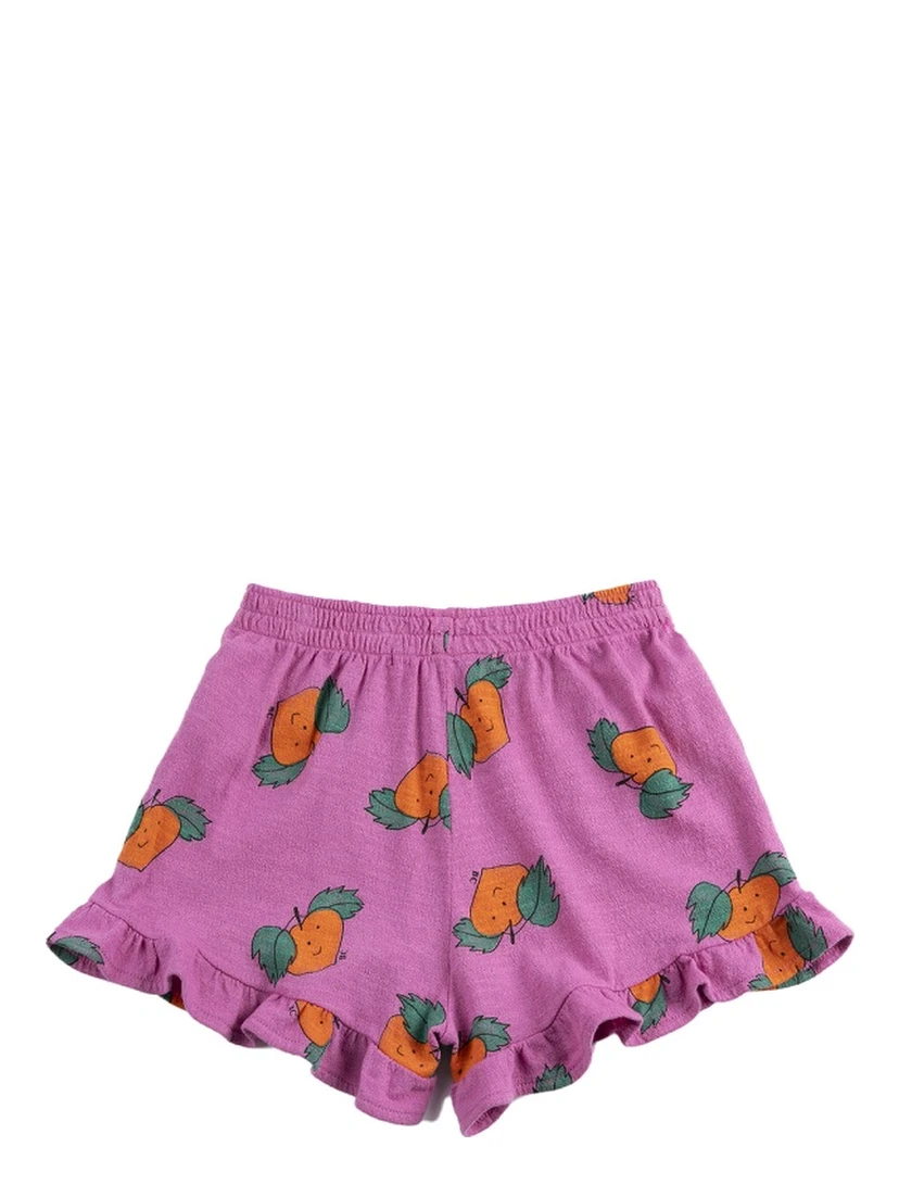 tangerine all over ruffled shorts