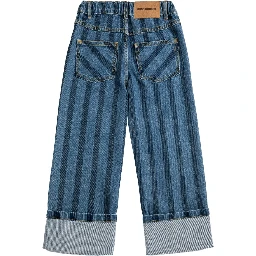 pickles the dog striped denim pants