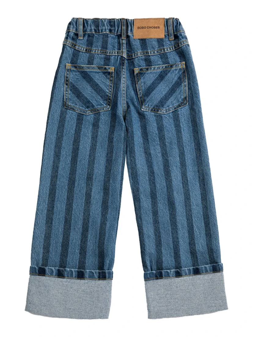 pickles the dog striped denim pants