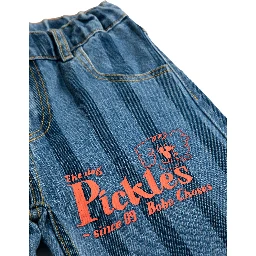 pickles the dog striped denim pants