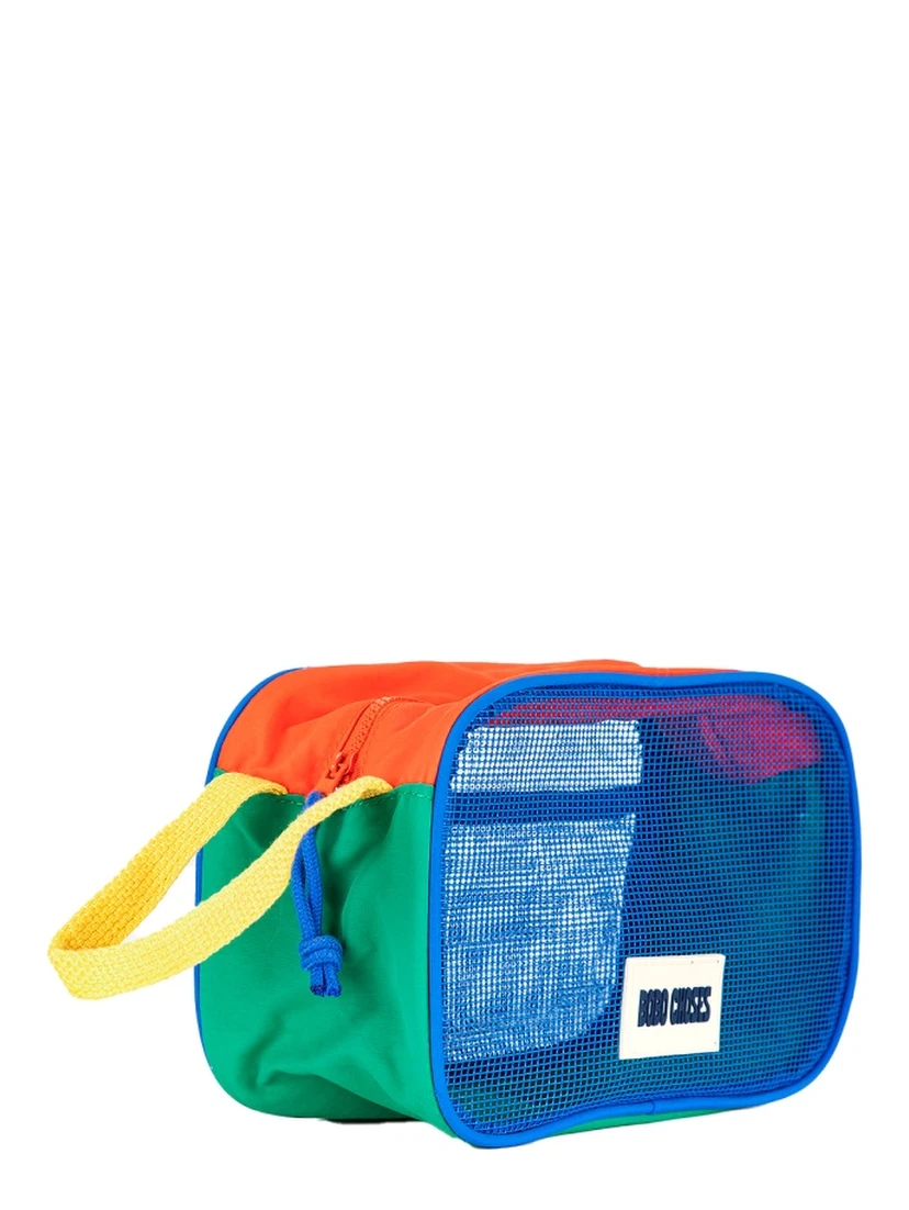 "COLOR BLOCK MESH" CLUTCH BAG