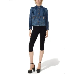 GIACCA ARRICCIATA A COLLO ALTO IN DENIM