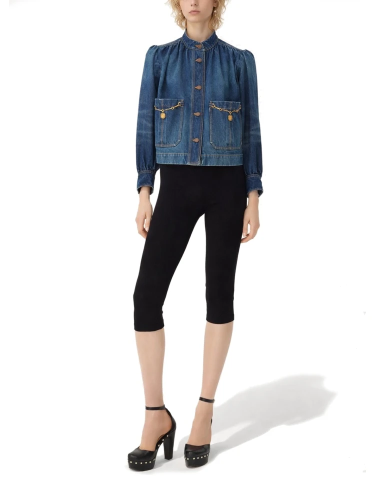 GIACCA ARRICCIATA A COLLO ALTO IN DENIM alternative