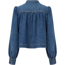 GIACCA ARRICCIATA A COLLO ALTO IN DENIM