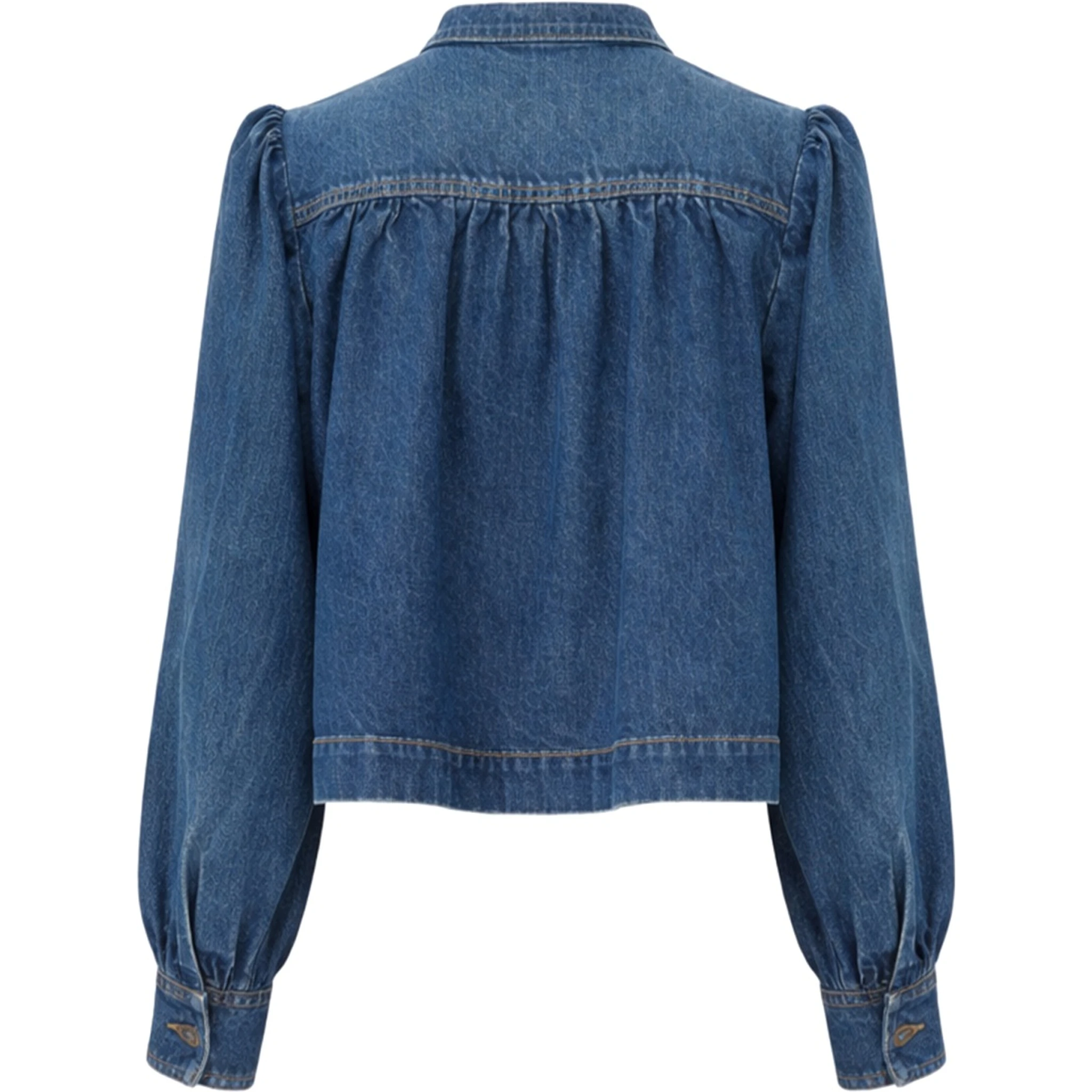 GIACCA ARRICCIATA A COLLO ALTO IN DENIM