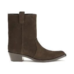 حذاء بوت للكاحل من جلد العجل البني من ماركة بوس توروس