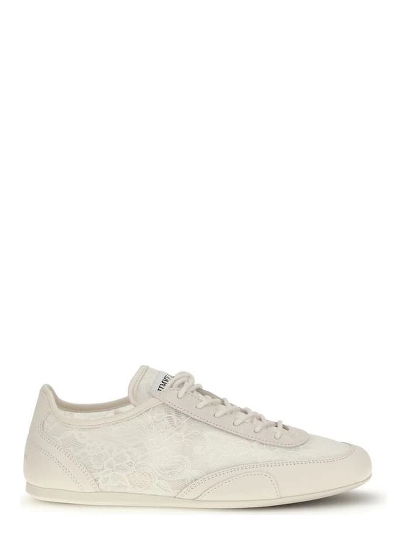 Beige Calf Leather Bos Taurus Athletic Sneakers
