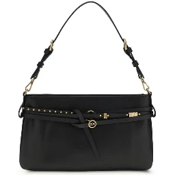 حقيبة كتف بوس توروس من جلد العجل الأسود