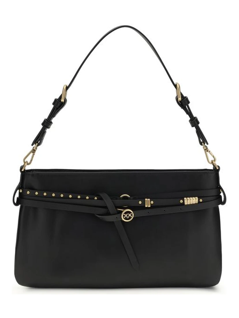 حقيبة كتف بوس توروس من جلد العجل الأسود