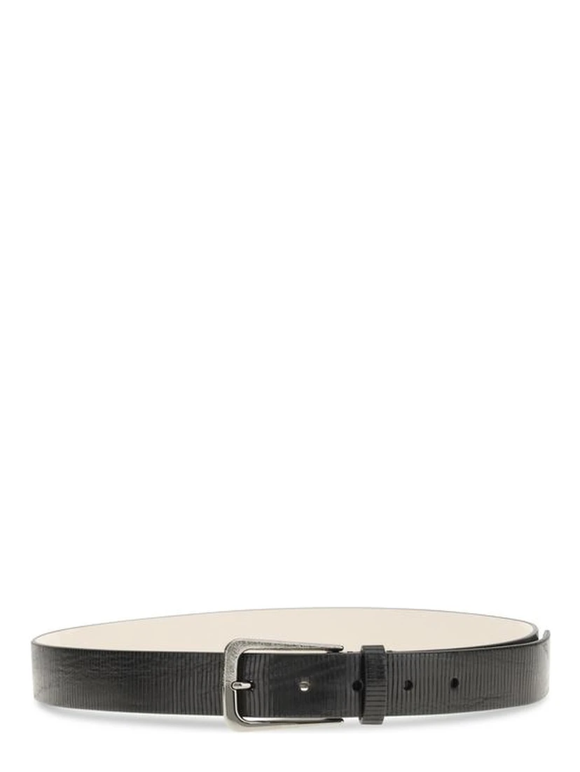 حزام بوس توروس العادي من جلد العجل الأسود