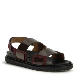 Black Calf Leather Bos Taurus Strap-On Sandals