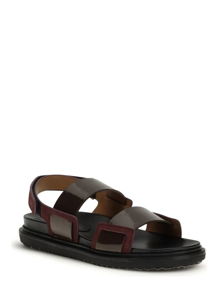 Black Calf Leather Bos Taurus Strap-On Sandals