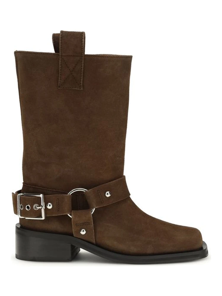 حذاء بوت من جلد العجل البني من ماركة بوس، طراز توروس، برباط