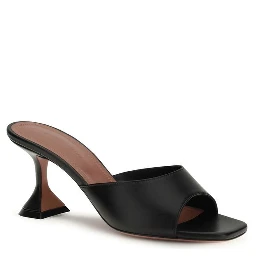Black Calf Leather Bos Taurus Stiletto Heel Sandals