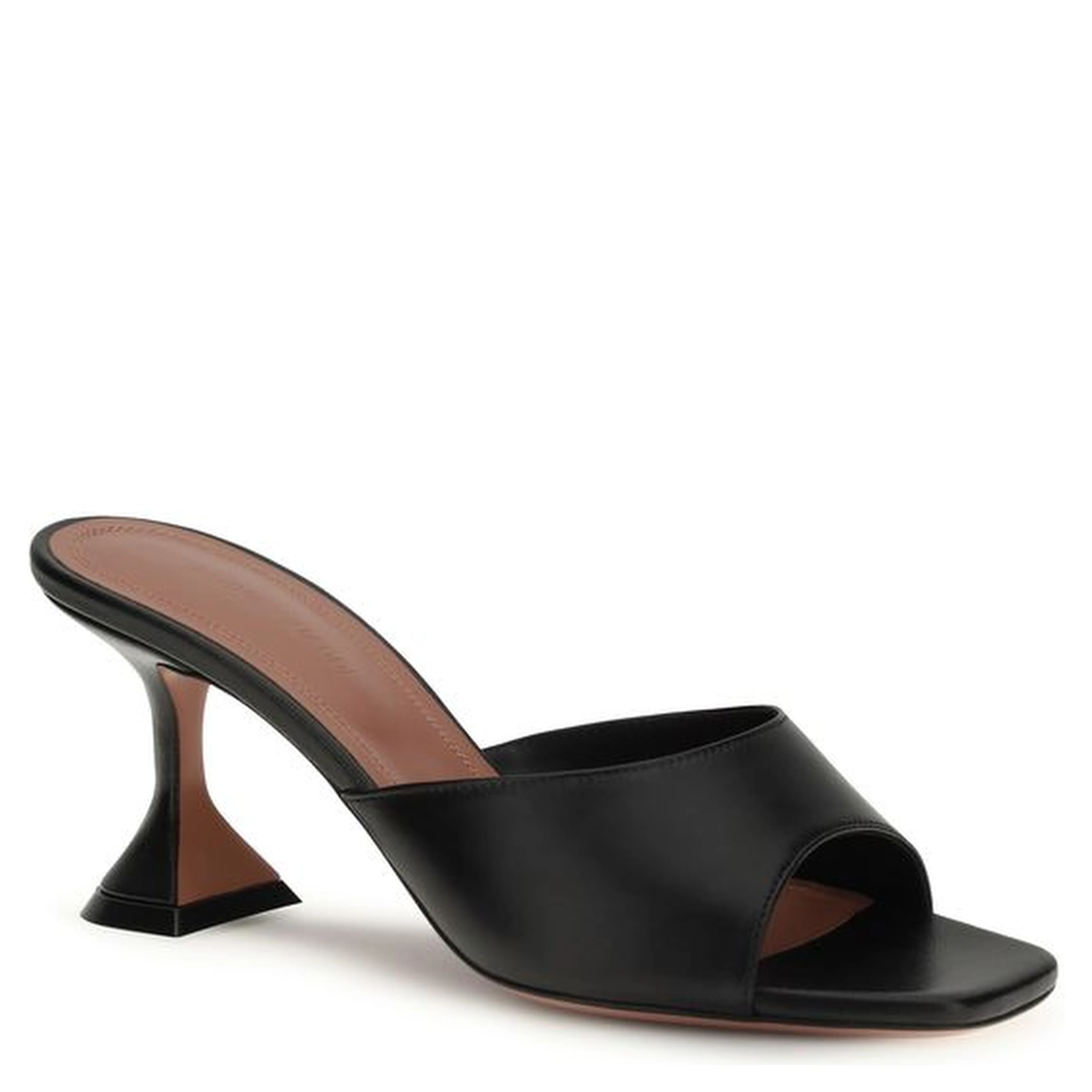 Black Calf Leather Bos Taurus Stiletto Heel Sandals