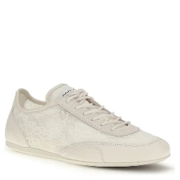 Beige Calf Leather Bos Taurus Athletic Sneakers