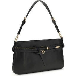 حقيبة كتف بوس توروس من جلد العجل الأسود