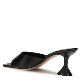 Black Calf Leather Bos Taurus Stiletto Heel Sandals
