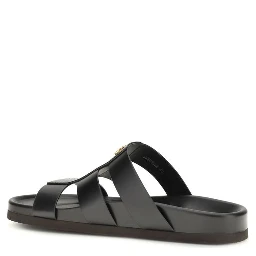 Black Calf Leather Bos Taurus Sandals