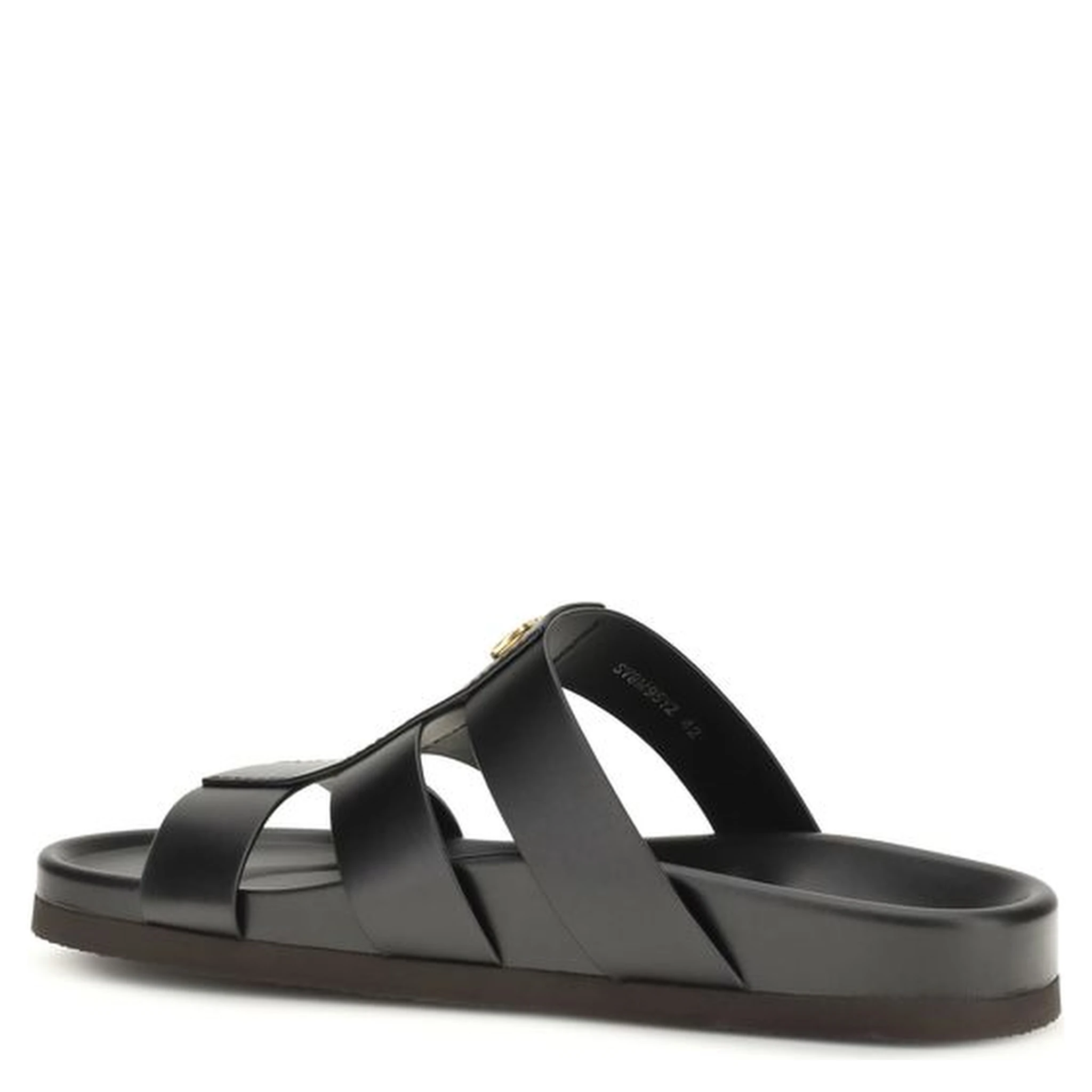 Black Calf Leather Bos Taurus Sandals
