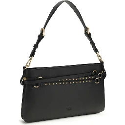 حقيبة كتف بوس توروس من جلد العجل الأسود