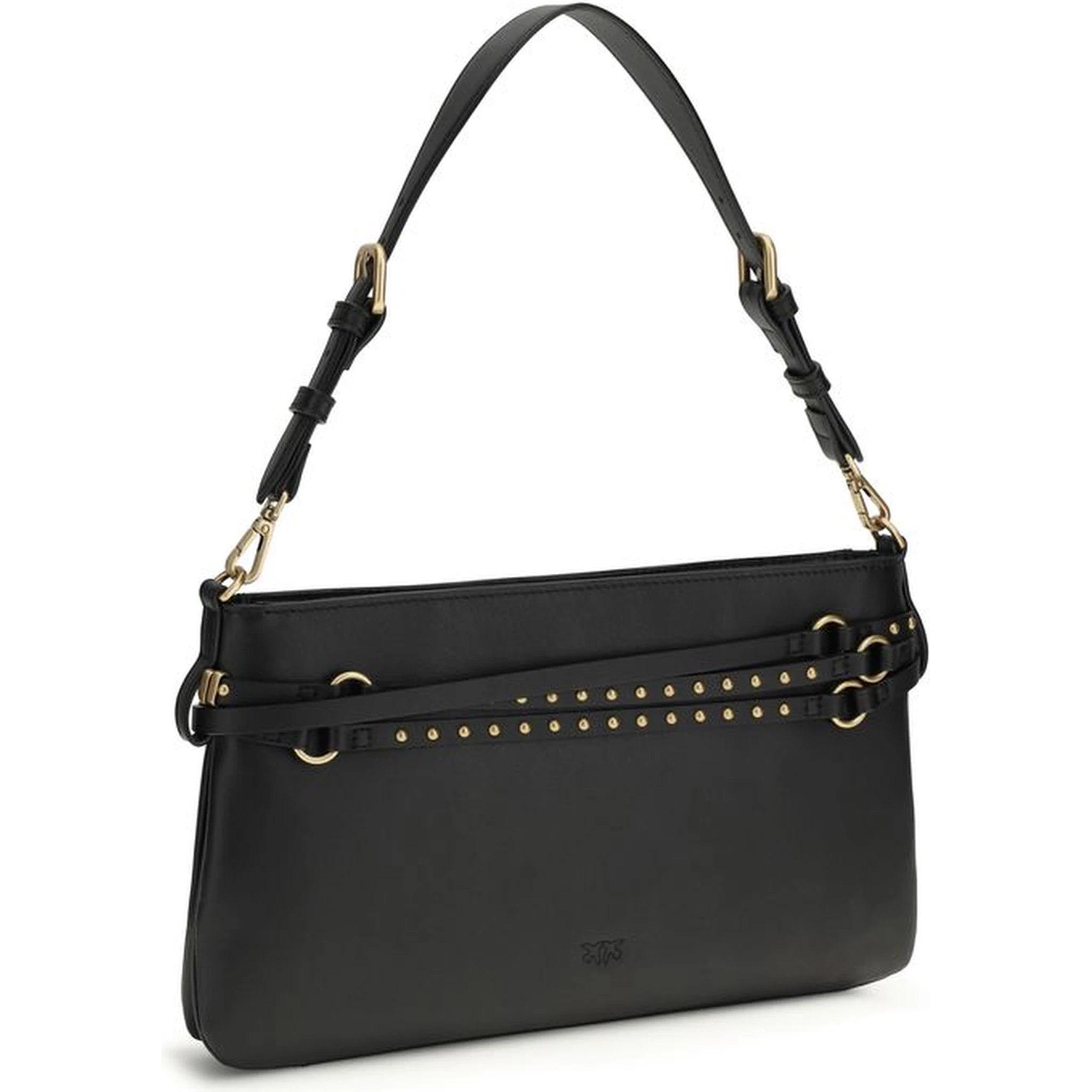 حقيبة كتف بوس توروس من جلد العجل الأسود