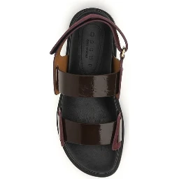 Black Calf Leather Bos Taurus Strap-On Sandals