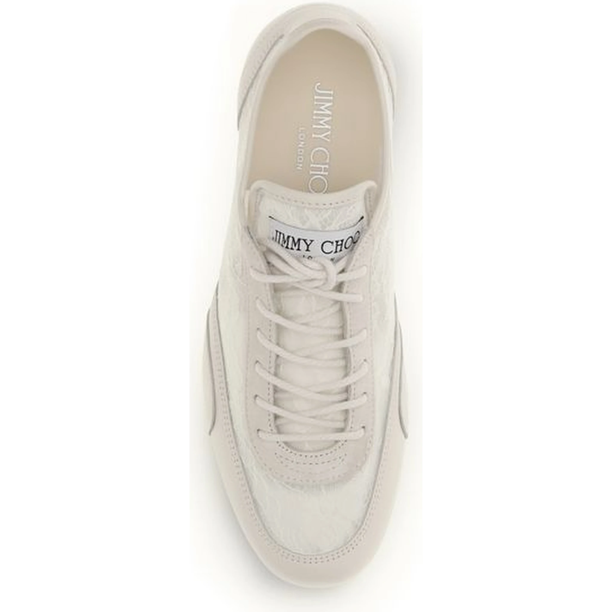 Beige Calf Leather Bos Taurus Athletic Sneakers