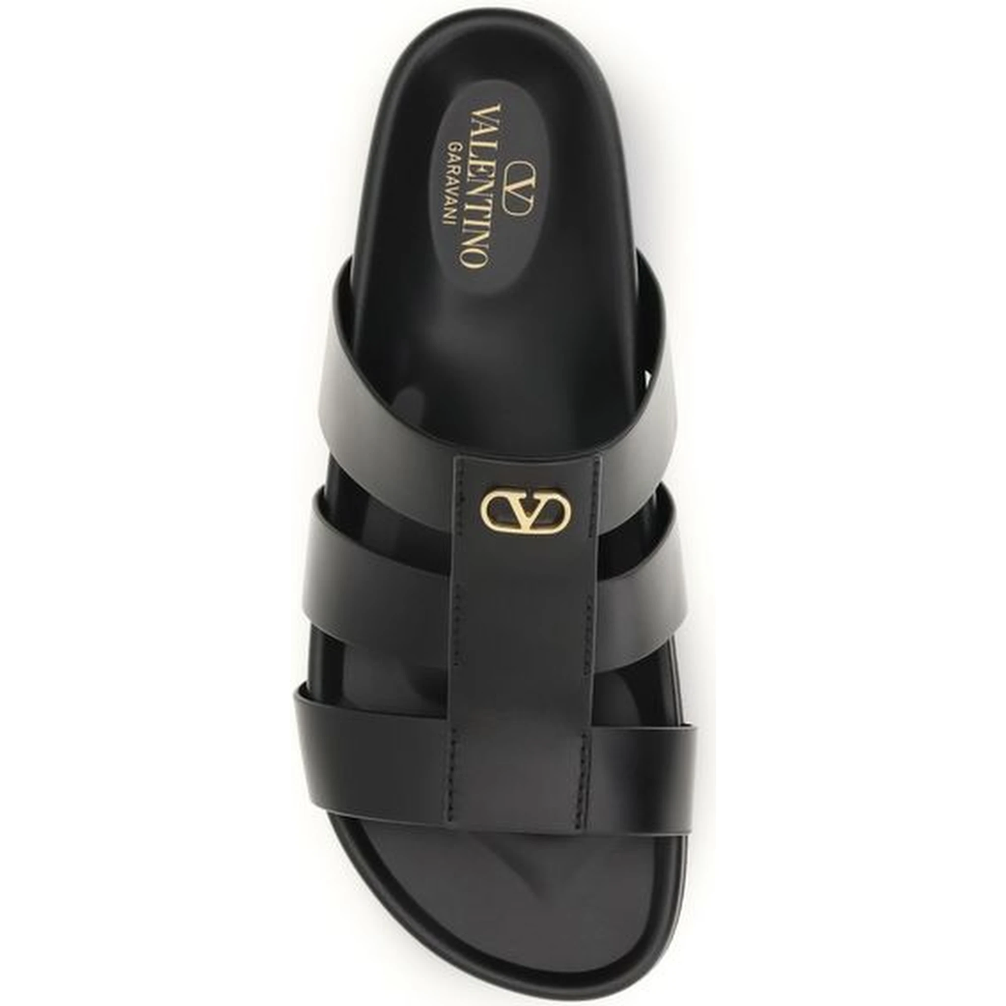 Black Calf Leather Bos Taurus Sandals